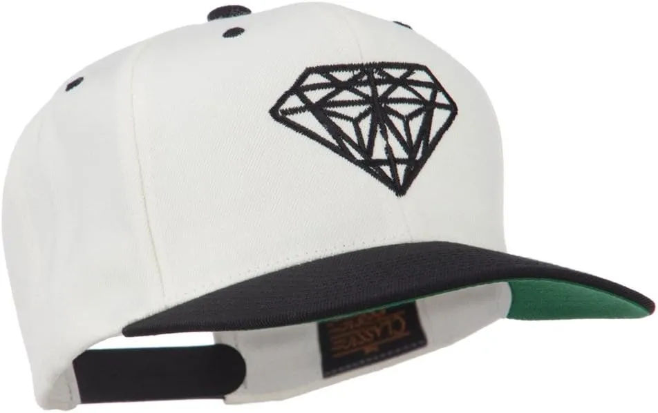 Diamond Embroidered Snapback Two Tone Cap