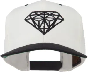 Diamond Embroidered Snapback Two Tone Cap