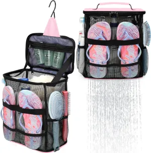 Dorm Room Essentials for Girls, Mesh Shower Caddy Hanging, Large Capacity Toiletry Bag for Women, Quick Dry Shower Bag for Camping, Bathroom, Gym, Swimming, Cruise, Beach, College, Travel Essentials