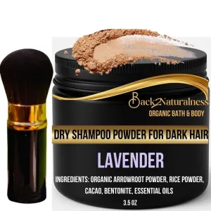 Dry Shampoo Powder – Natural, Organic, Non-Aerosol Powder Dry Shampoo for Women & Oily Hair – Talc-Free, Volumizing, No White Cast – Travel Size for All Hair Types - Lavender, 3.5 oz