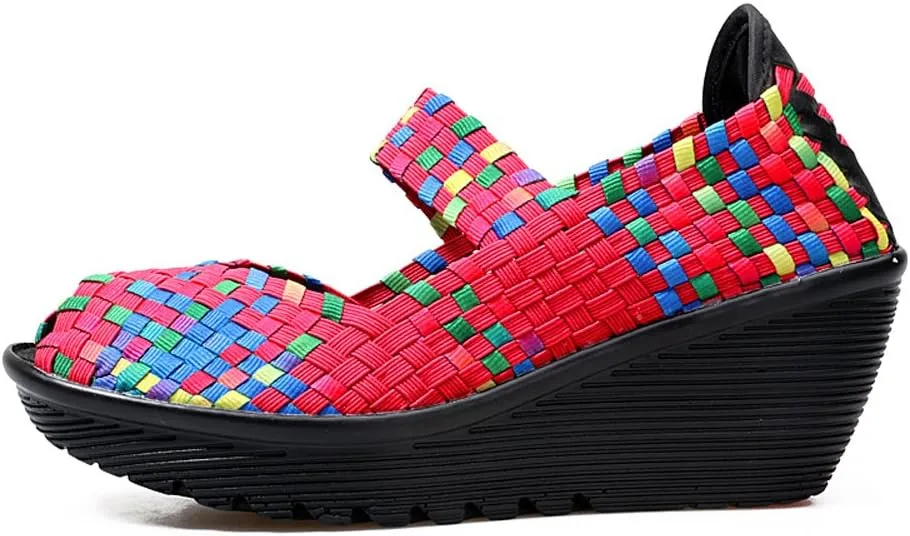 EnllerviiD Women's Wedge Mary Jane Sandals