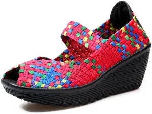 EnllerviiD Women's Wedge Mary Jane Sandals