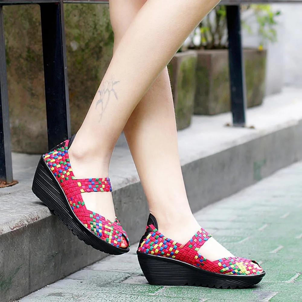 EnllerviiD Women's Wedge Mary Jane Sandals
