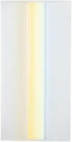 Euri Lighting ETF24-50W103sw-2 2x4 Center Basket Troffer, Field Selectable Wattage (33W/40W/50W–125lm/w) and CCT (3/4/5K) 0-10v Dimmable AC120-277v Damp Rated UL DLC 5YR 50K HR WTY