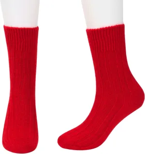 EURKEA Brushed Cashmere Socks for Women | Warm and Soft Bed Socks for Women's Winter Clothes | Thick Crew Socks | Free Size
