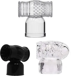 Fashionable and Trendy Magic Wand Attachment, Soft TPR Head Cover,1.77-inch Inner Diameter,Compatible with Hitachi Attachments,Such as Hitachi HV260270280, etc(3PCS:Clear Black)