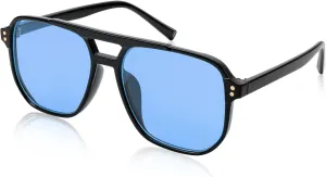 FEISEDY Retro Square Aviator Sunglasses Women Men 70s Vintage Trendy Plastic Frame Sun Glasses B2835
