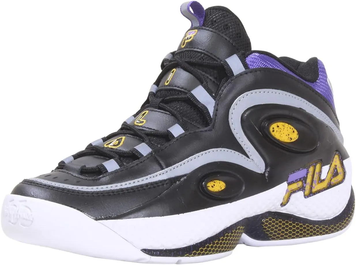 Fila Men's Grant-Hill-3 Sneakers Black/Gold Fuse/Electric Purple Sz. 8.5