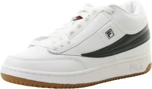 Fila Men's T-1 Mid Athletic Sneakers, Black, Leather, 9.5 M