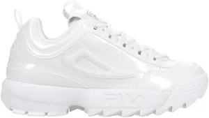 Fila Women's Disruptor II Shine Metallic Shoes, White/White/White - 10