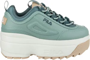 Fila Women's Disruptor Ii Wedge Sneaker, 301 Iceberg Green/Stormy Weather/Gardenia, 8