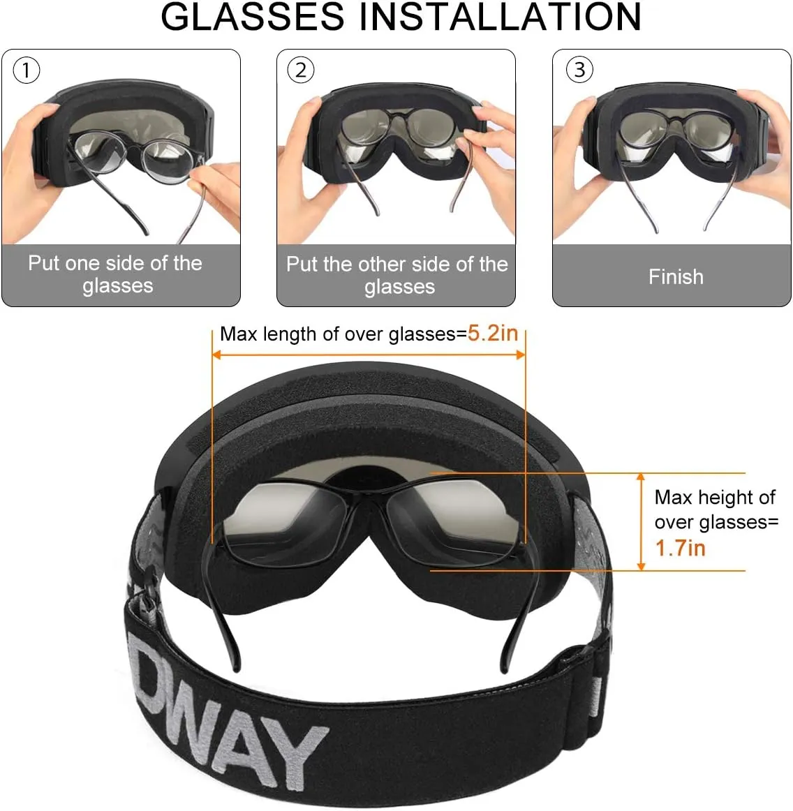 findway Kids Ski Goggles, Kids Snow Snowboard Goggles for Boys Girls Youth OTG