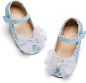 Flaryzone Toddler/Little Girls' Ballerina Flat Mary Jane Princess Dress Shoes - Wedding School Party