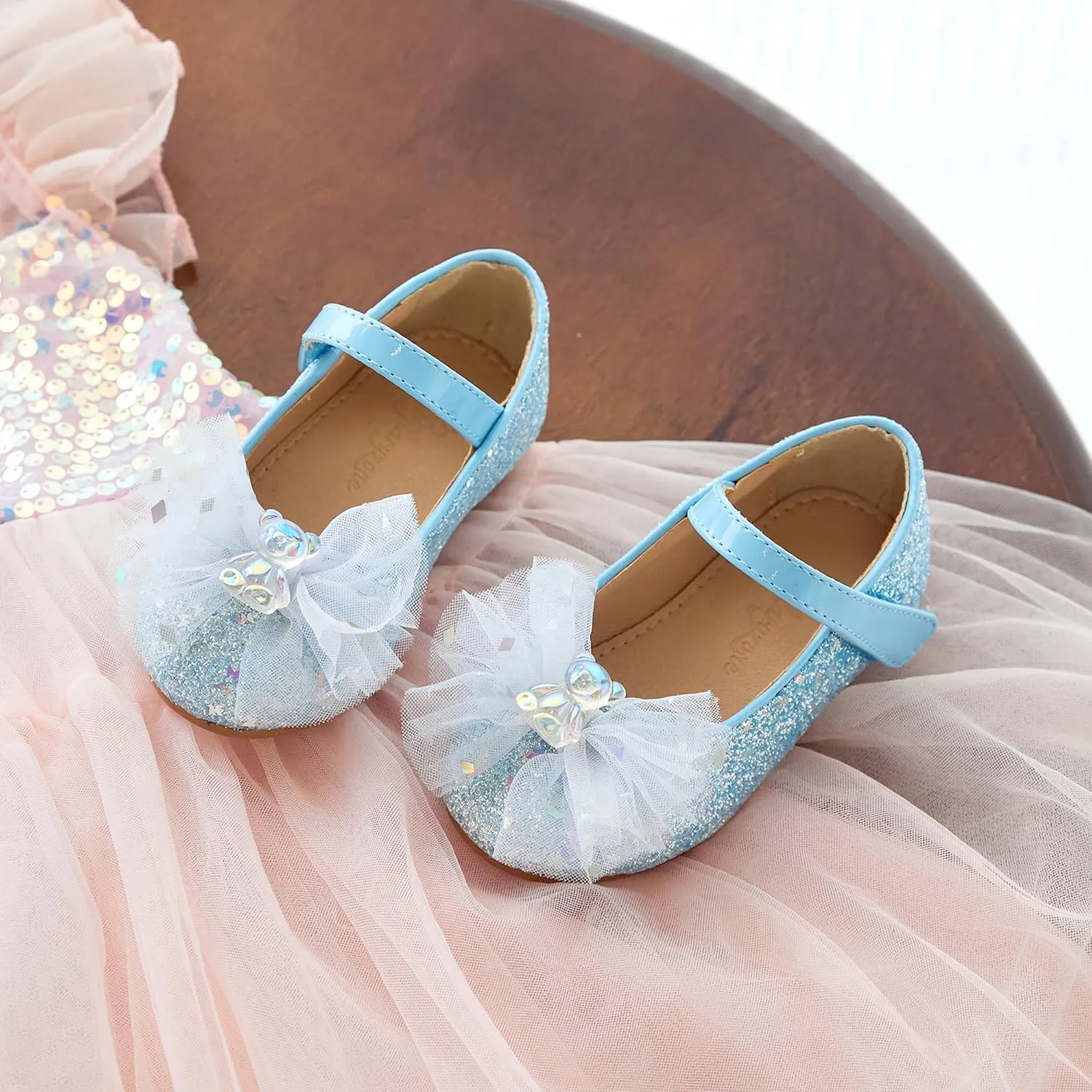 Flaryzone Toddler/Little Girls' Ballerina Flat Mary Jane Princess Dress Shoes - Wedding School Party