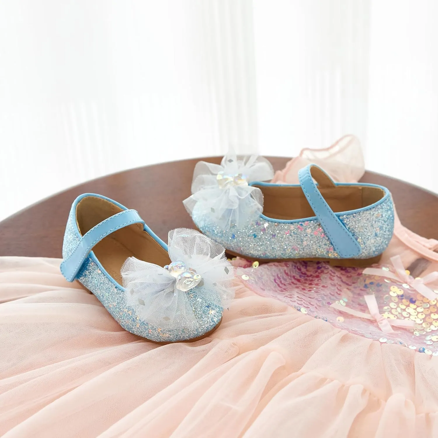 Flaryzone Toddler/Little Girls' Ballerina Flat Mary Jane Princess Dress Shoes - Wedding School Party