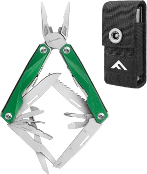 FLISSA Multitool, 16-in-1 Stainless Steel Multi Tool, EDC Multitool with Pocket Knife, Screwdriver, Pliers, Safety Locking and Sheath, Utility Multi-Tool for Camping Survival Outdoor Activities