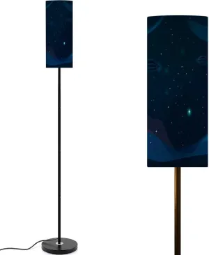 Floor Lamp for Living Room Space Cute Flat Style Stars Outer Space Light Stand Lamp with Remote Control Dimmable LED Tall Lamps for Bedrooms Reading Western Home Decor