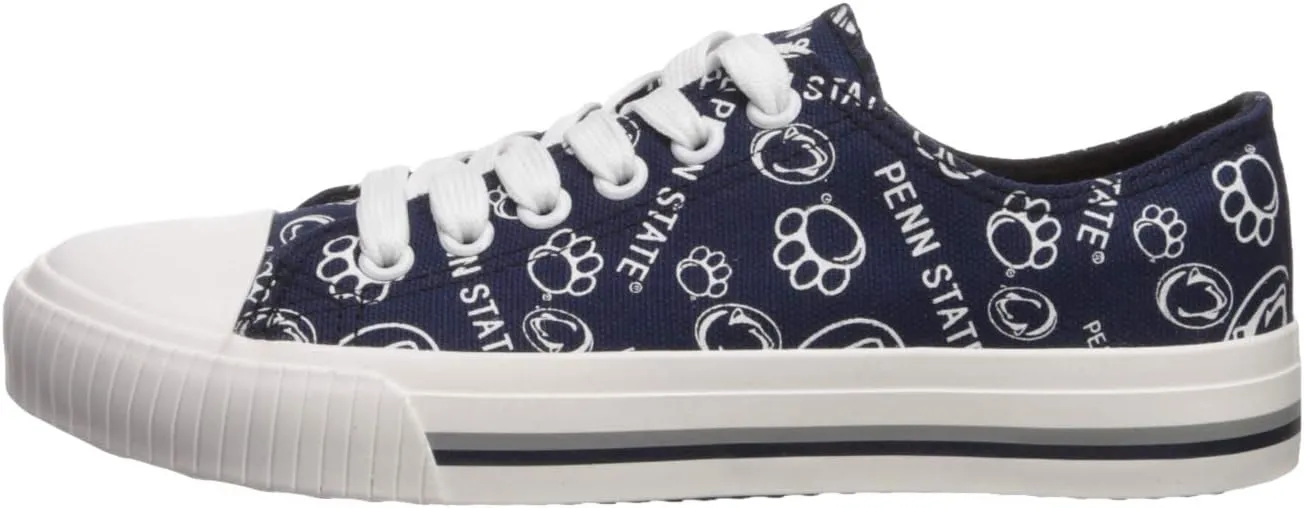 FOCO womens Ncaa College Team Logo Fashion Low Top Canvas Sneakers Shoes