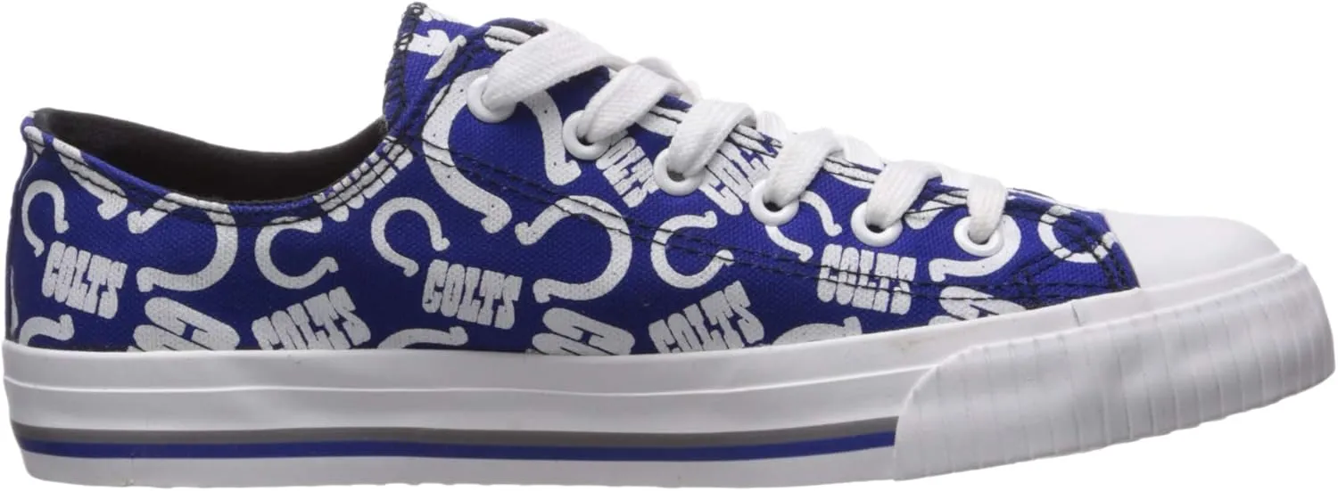 FOCO Women's NFL Team Logo Ladies Fashion Repeat Print Low Top Canvas Sneakers Shoes