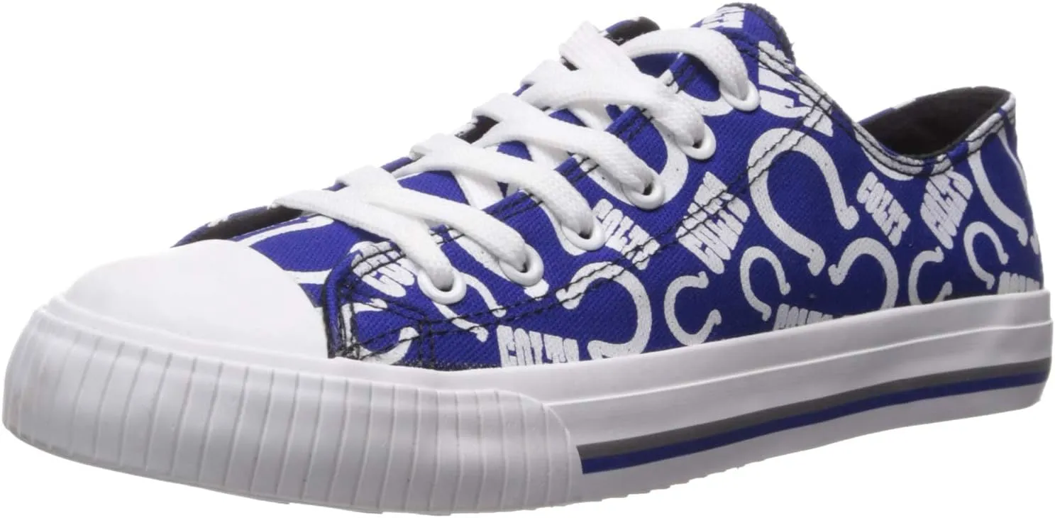 FOCO Women's NFL Team Logo Ladies Fashion Repeat Print Low Top Canvas Sneakers Shoes