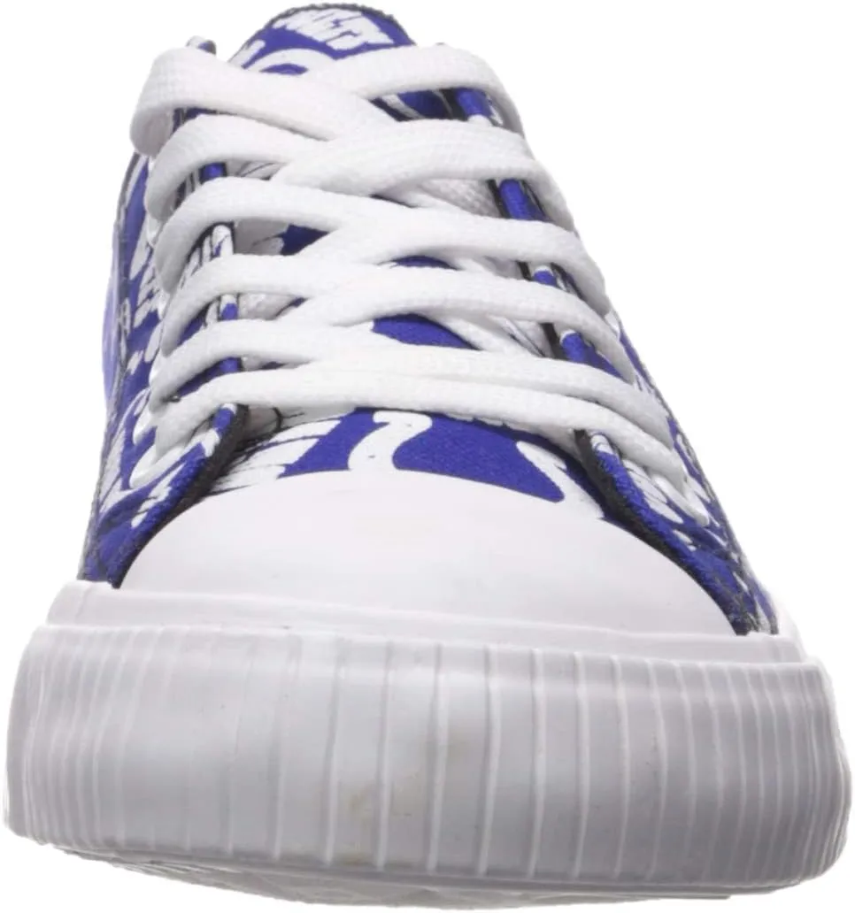FOCO Women's NFL Team Logo Ladies Fashion Repeat Print Low Top Canvas Sneakers Shoes