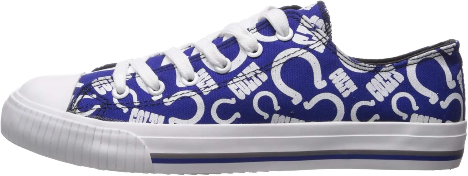 FOCO Women's NFL Team Logo Ladies Fashion Repeat Print Low Top Canvas Sneakers Shoes