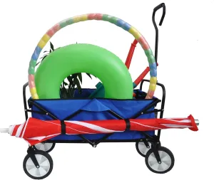 Folding Garden Beach Cart with Heavy-Duty Steel Frame - Versatile Utility Wagon for Outdoor Shopping and Camping, Ideal for Adults and Families