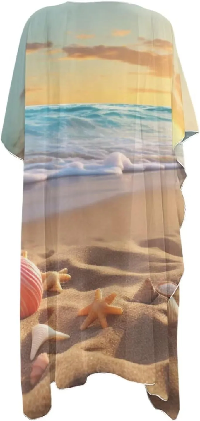Forchrinse Women's Kimono Cardigan Sexy Sheer Swimsuit Bikini Cover up Open Front Summer Blouses