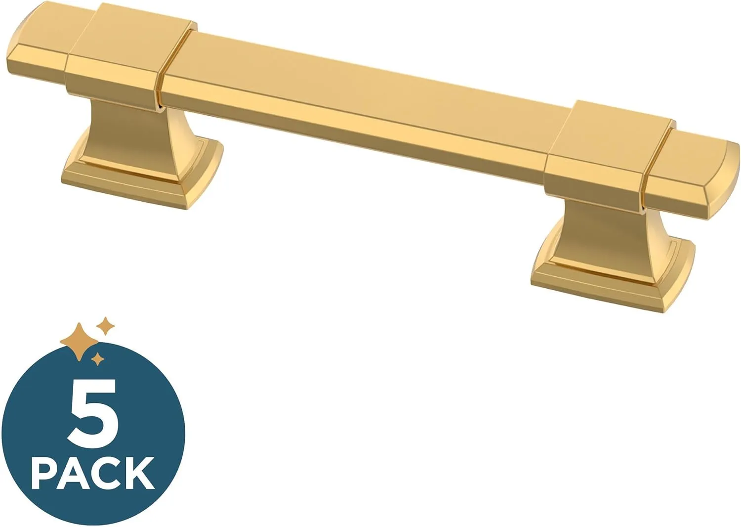 Franklin Brass Adjusta-Pull Chamfered Edge (5-Pack) Adjustable Drawer Pulls/Cabinet Handles 1-3/8" to 4" Hole Center Modern Gold Kitchen Hardware, Doors, Dressers, Furniture P49106-117-B