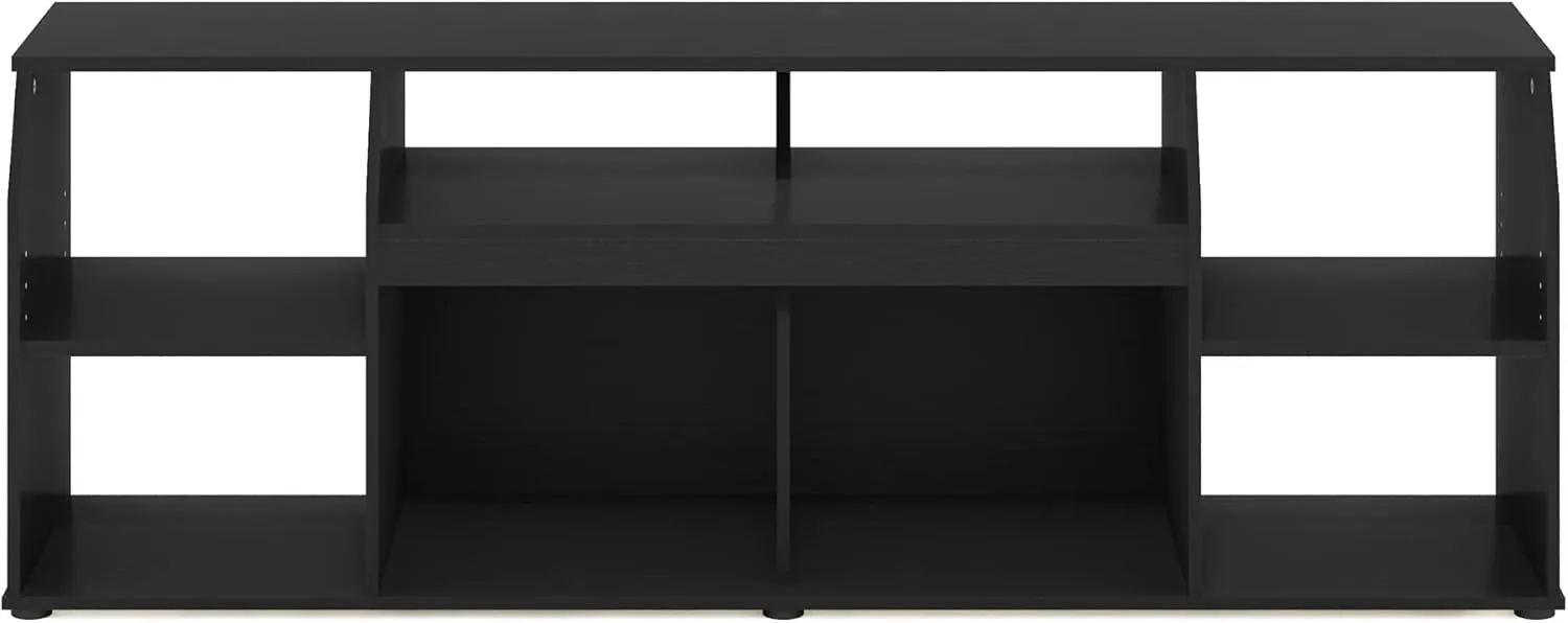 Furinno Jaya TV stand for up to 65 Inch TV, Gaming Enterteinment Center with LED Lights, Living Room Media Console Table, Americano