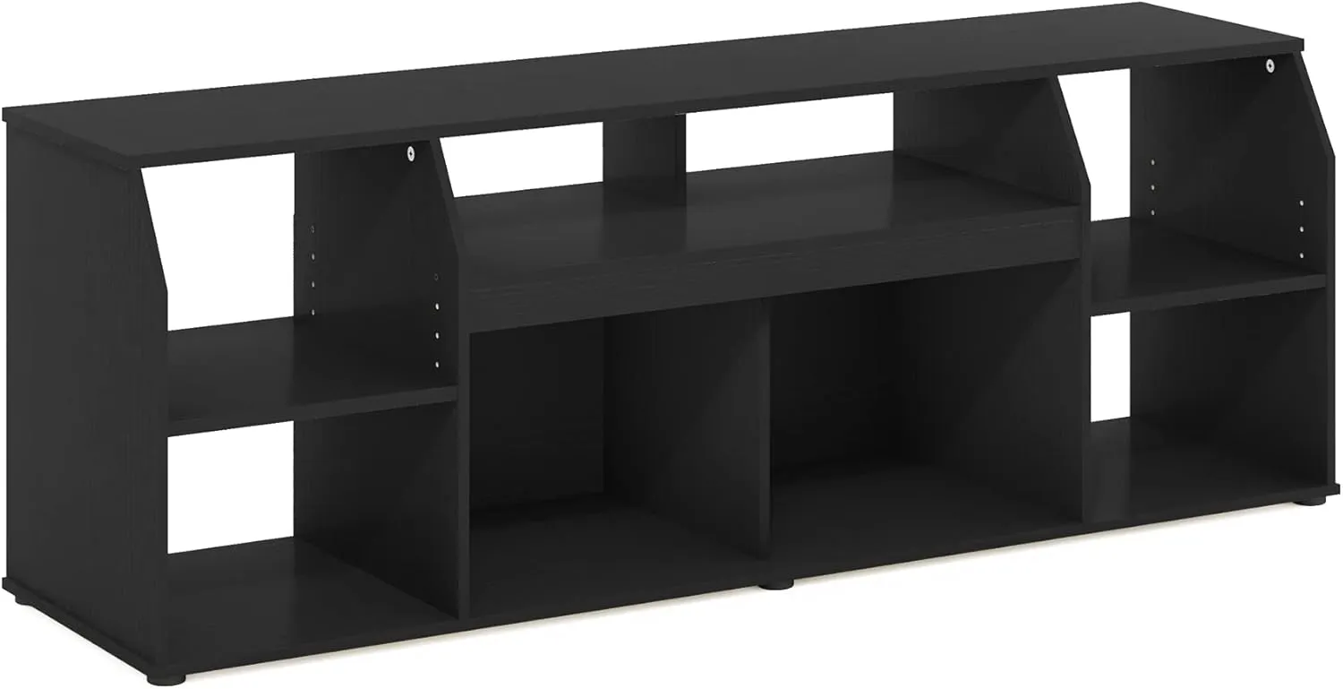 Furinno Jaya TV stand for up to 65 Inch TV, Gaming Enterteinment Center with LED Lights, Living Room Media Console Table, Americano
