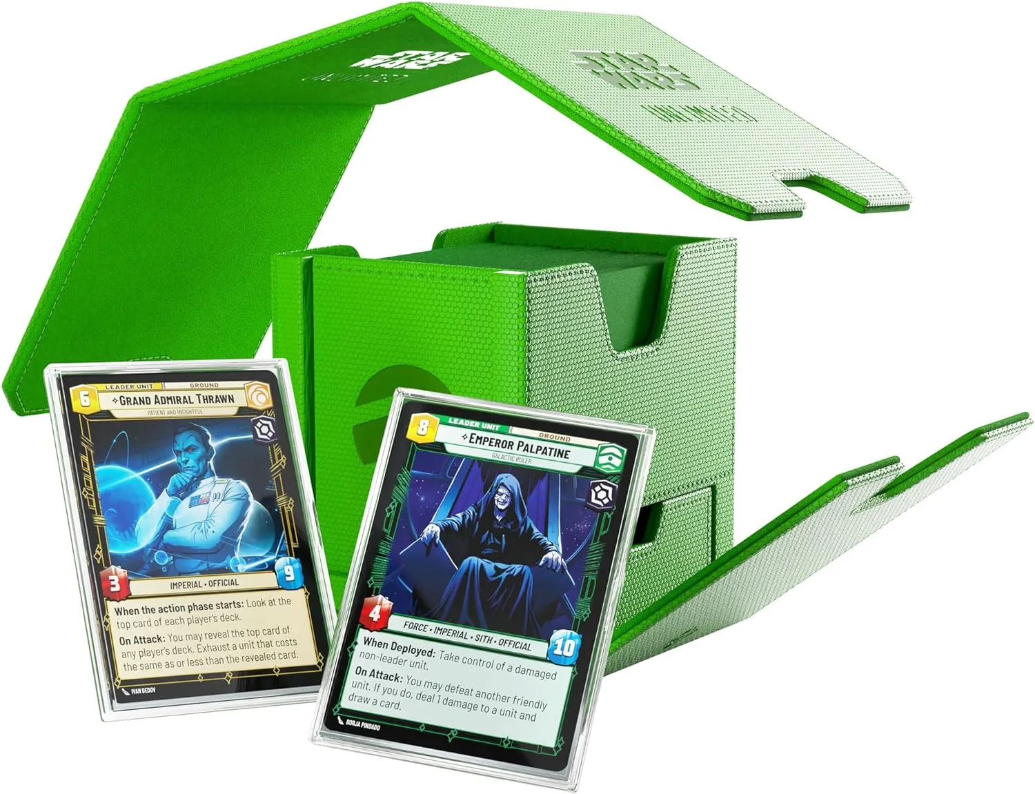 Gamegenic Star Wars Unlimited Twin Suns DECK POD - Premium Deck Box with UV-Protected Card Cases, Holds 100 Double-Sleeved Cards, Designed for the Star Wars Unlimited TCG, Green Color, Made