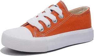 Girls and Boys Low Top Comfortable Canvas Kids Lace up Sneakers