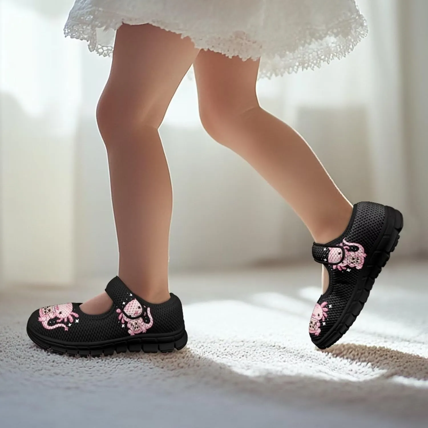 Girls Axolotl Dress Shoes Mary Jane Shoes Princess Ballet Flats Flower Girl Wedding Party School Shoes