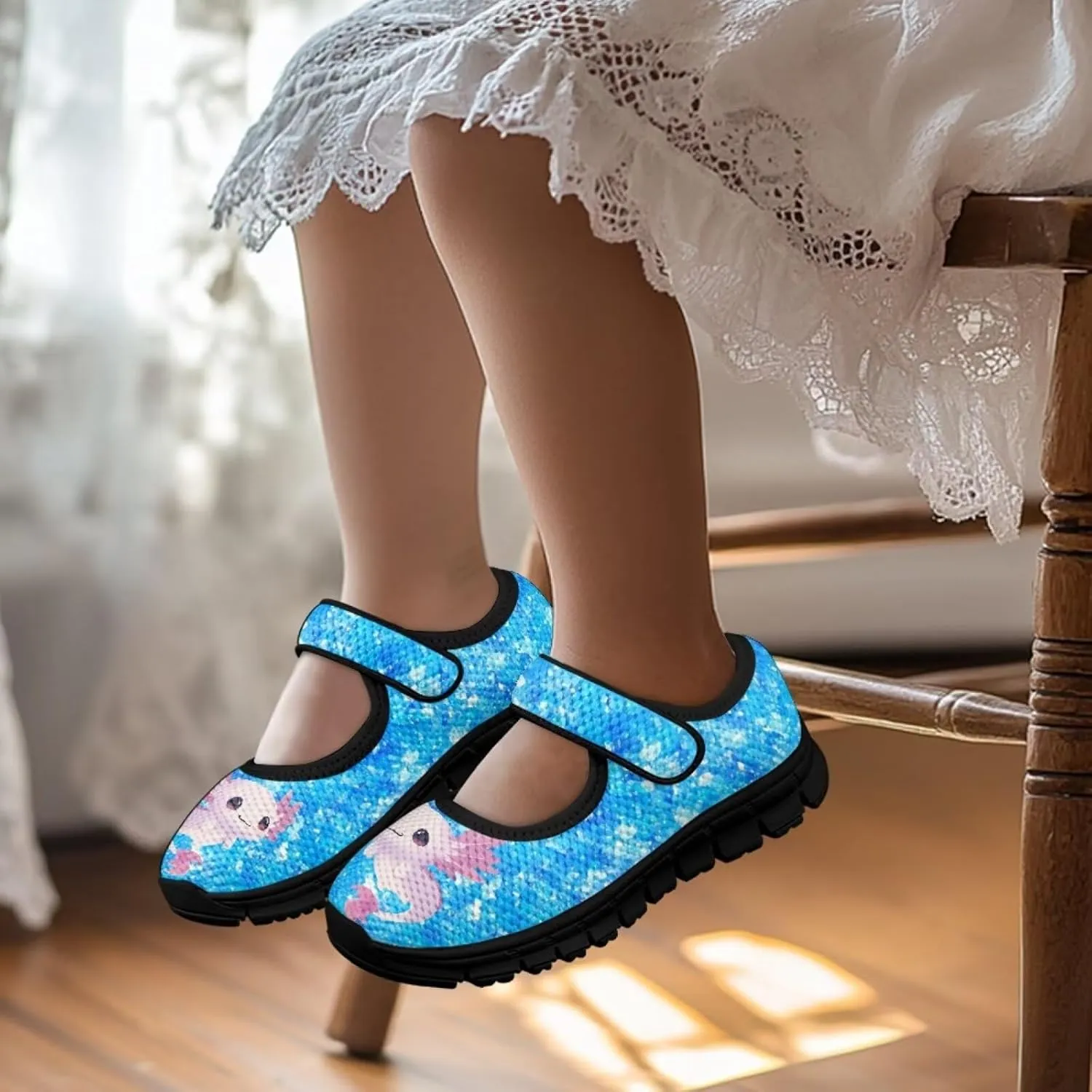 Girls Axolotl Dress Shoes Mary Jane Shoes Princess Ballet Flats Flower Girl Wedding Party School Shoes