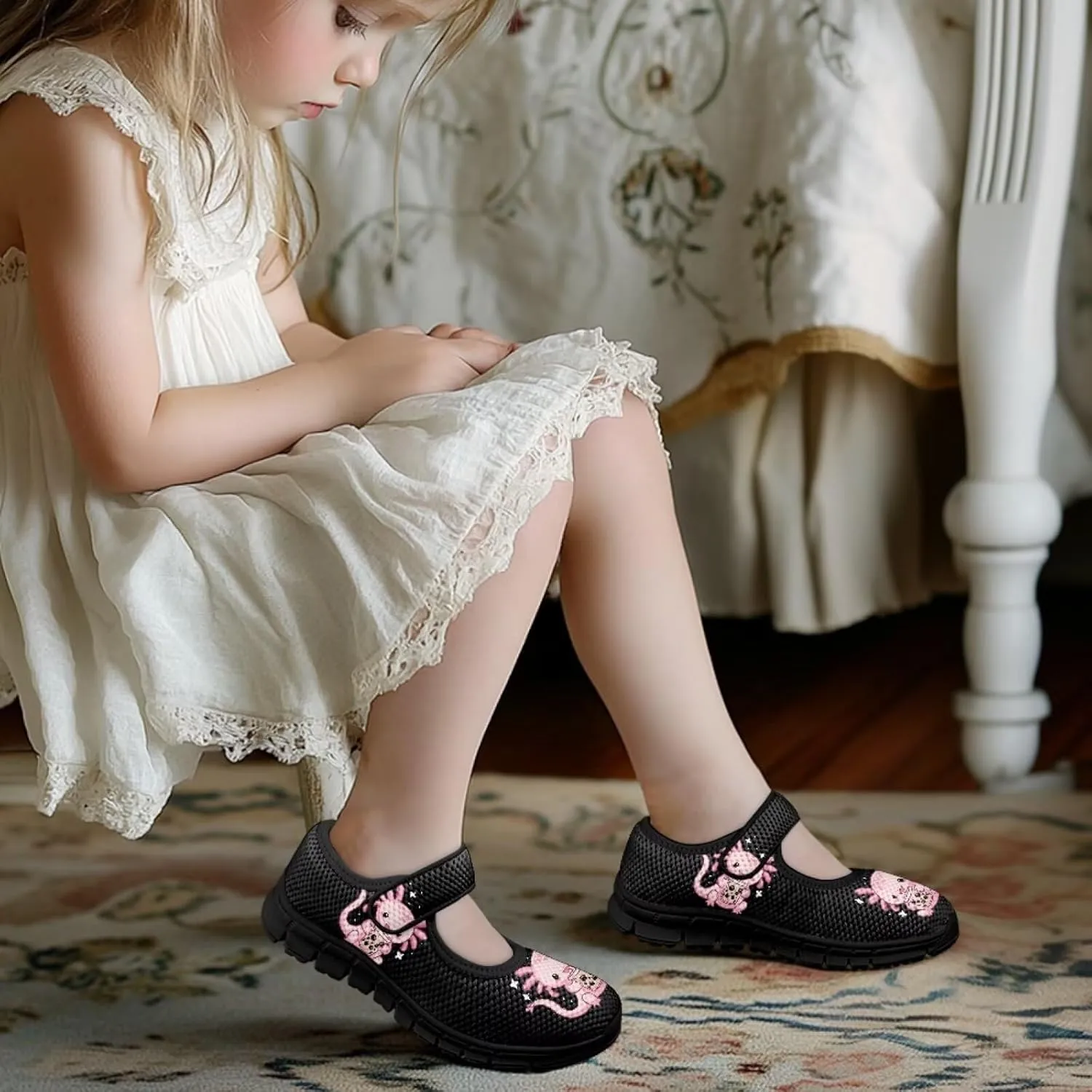 Girls Axolotl Dress Shoes Mary Jane Shoes Princess Ballet Flats Flower Girl Wedding Party School Shoes