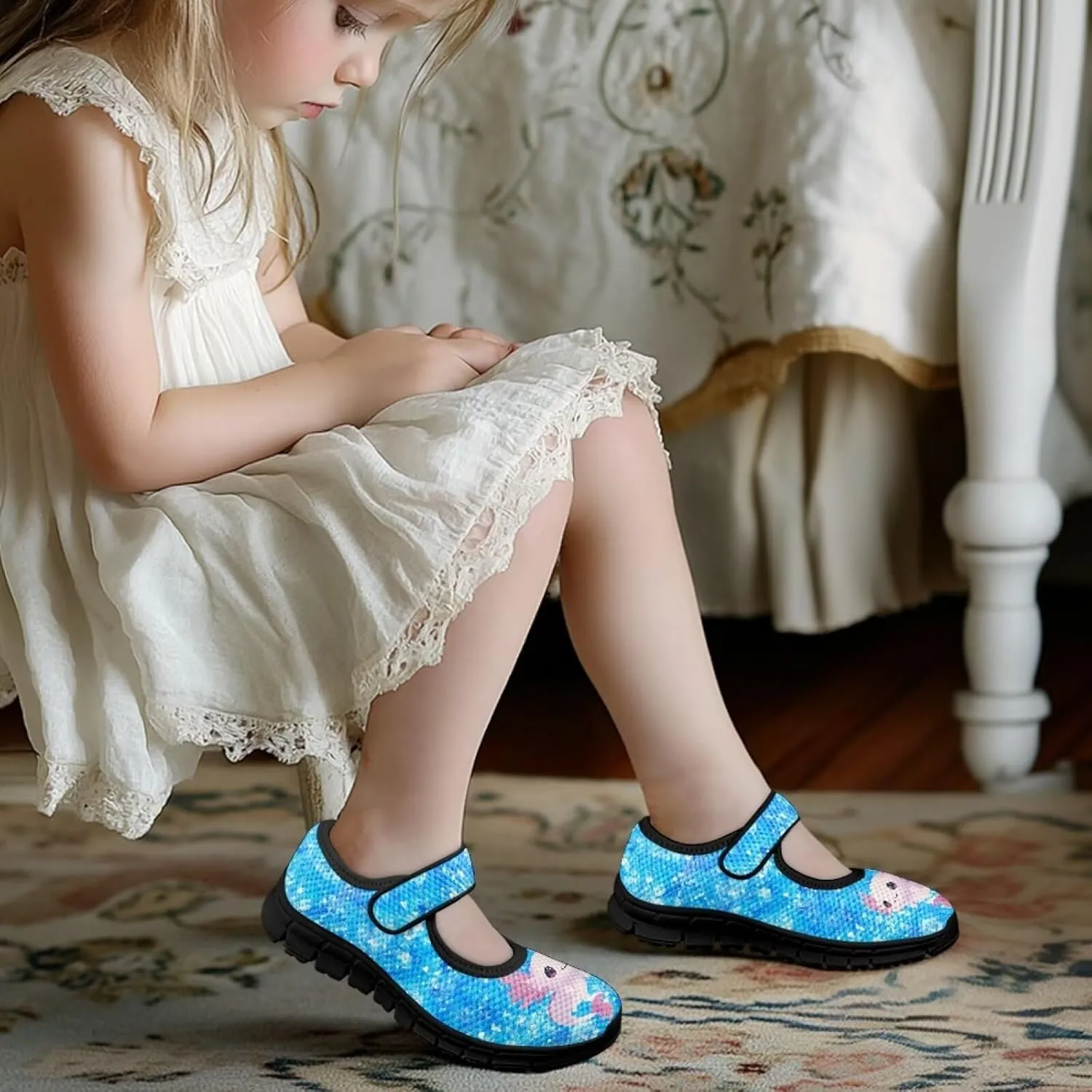 Girls Axolotl Dress Shoes Mary Jane Shoes Princess Ballet Flats Flower Girl Wedding Party School Shoes