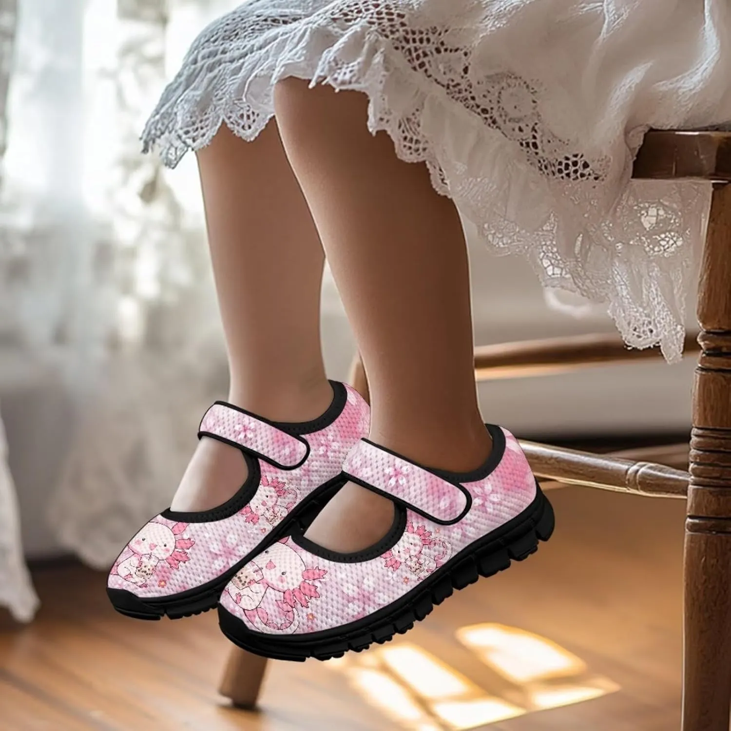 Girls Axolotl Dress Shoes Mary Jane Shoes Princess Ballet Flats Flower Girl Wedding Party School Shoes