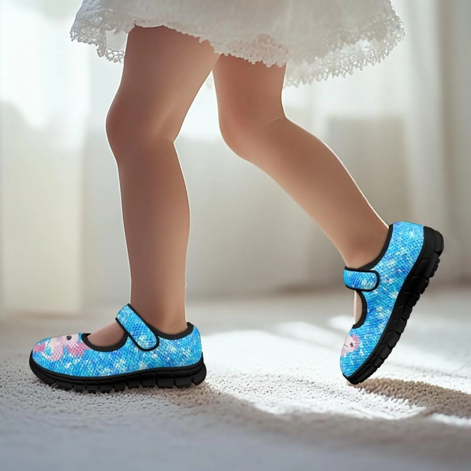 Girls Axolotl Dress Shoes Mary Jane Shoes Princess Ballet Flats Flower Girl Wedding Party School Shoes