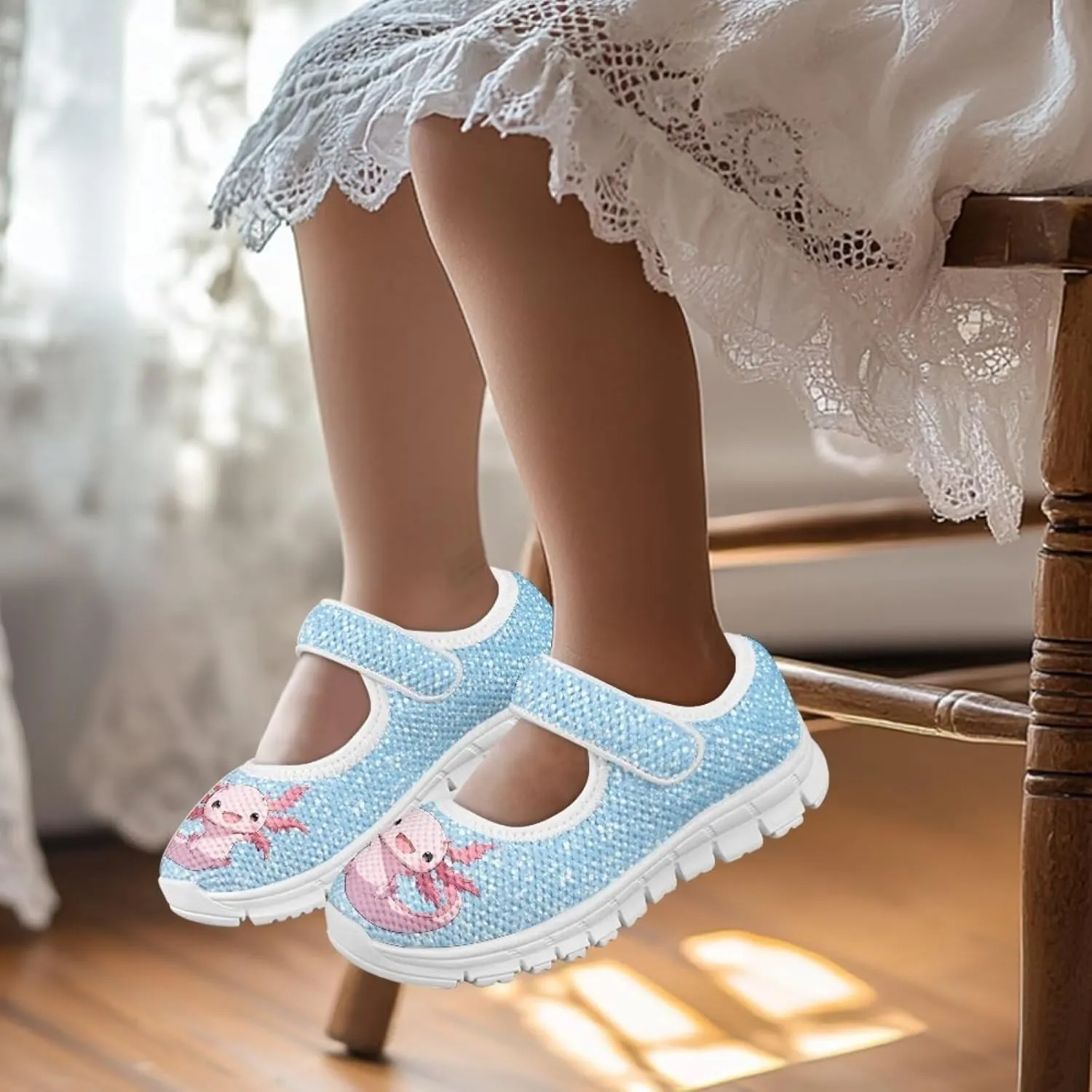 Girls Axolotl Dress Shoes Mary Jane Shoes Princess Ballet Flats Lightweight Slip On School Shoes US 11-2.5