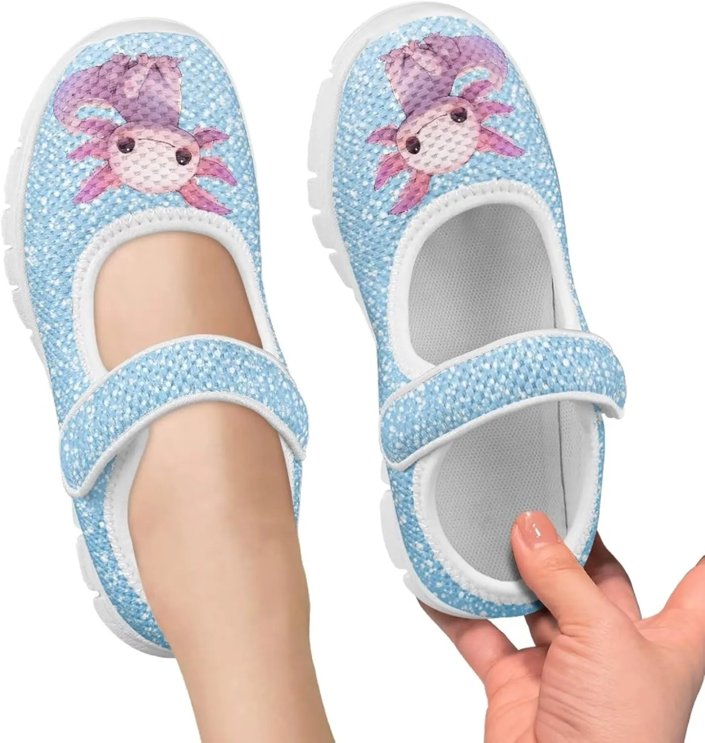 Girls Axolotl Mary Jane Dress Shoes Ballet Princess Flats Party Wedding School Shoes for Kids