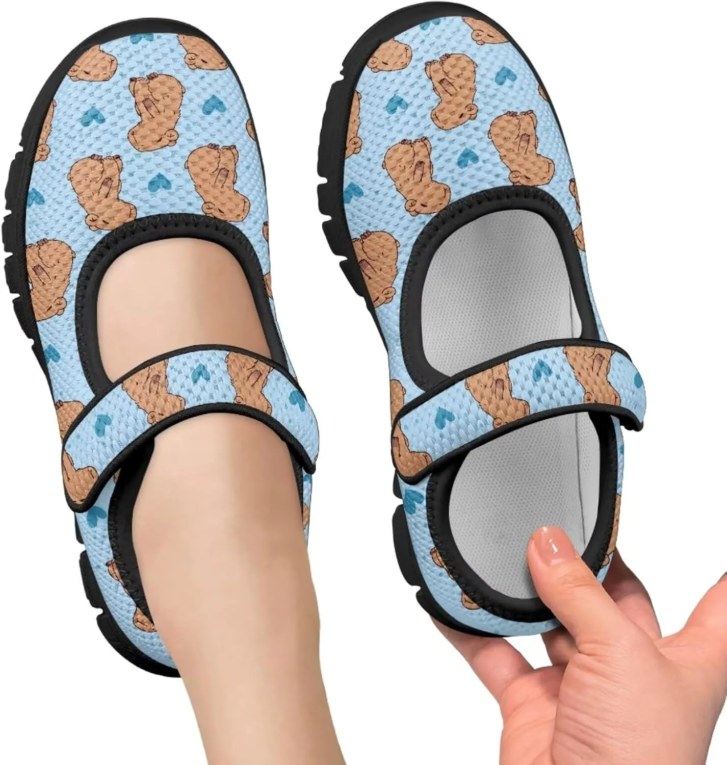 Girls Mary Jane Ballerina Princess Flats Shoes Slip-on School Party Dress Shoes with Hook and Loop