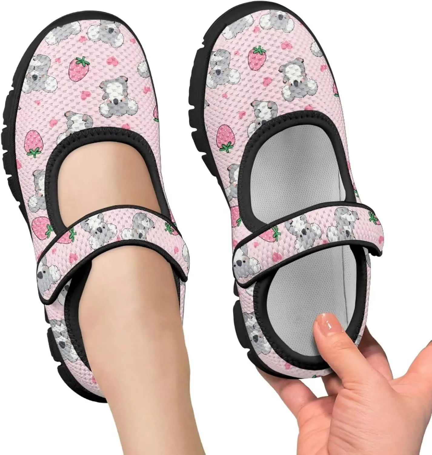 Girls Mary Jane Ballerina Princess Flats Shoes Slip-on School Party Dress Shoes with Hook and Loop