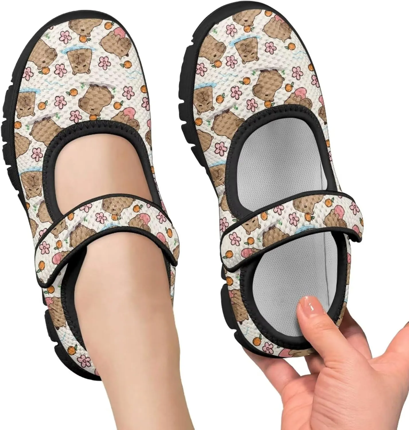Girls Mary Jane Ballerina Princess Flats Shoes Slip-on School Party Dress Shoes with Hook and Loop