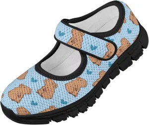 Girls Mary Jane Ballerina Princess Flats Shoes Slip-on School Party Dress Shoes with Hook and Loop