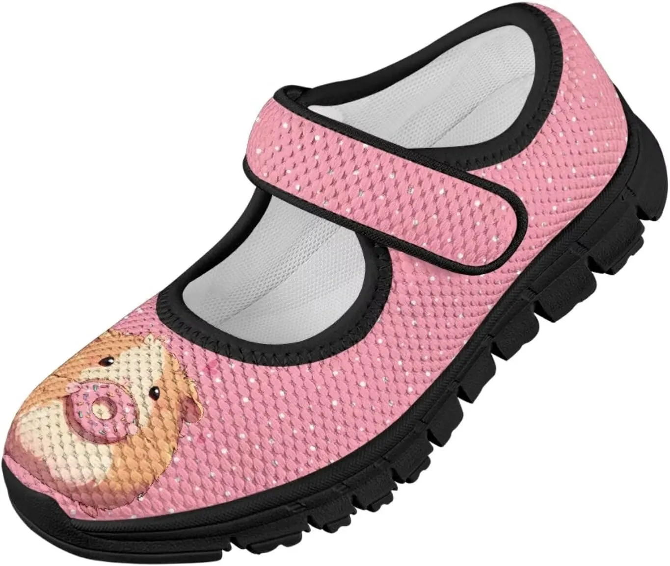 Girls Mary Jane Dress Shoes School Uniform Shoes with Hook and Loop Ballerina Flats for Wedding Party