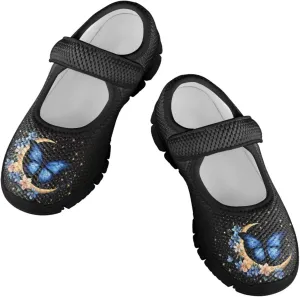 Girls Mary Jane Dress Shoes School Uniform Shoes with Hook and Loop Ballerina Flats for Wedding Party
