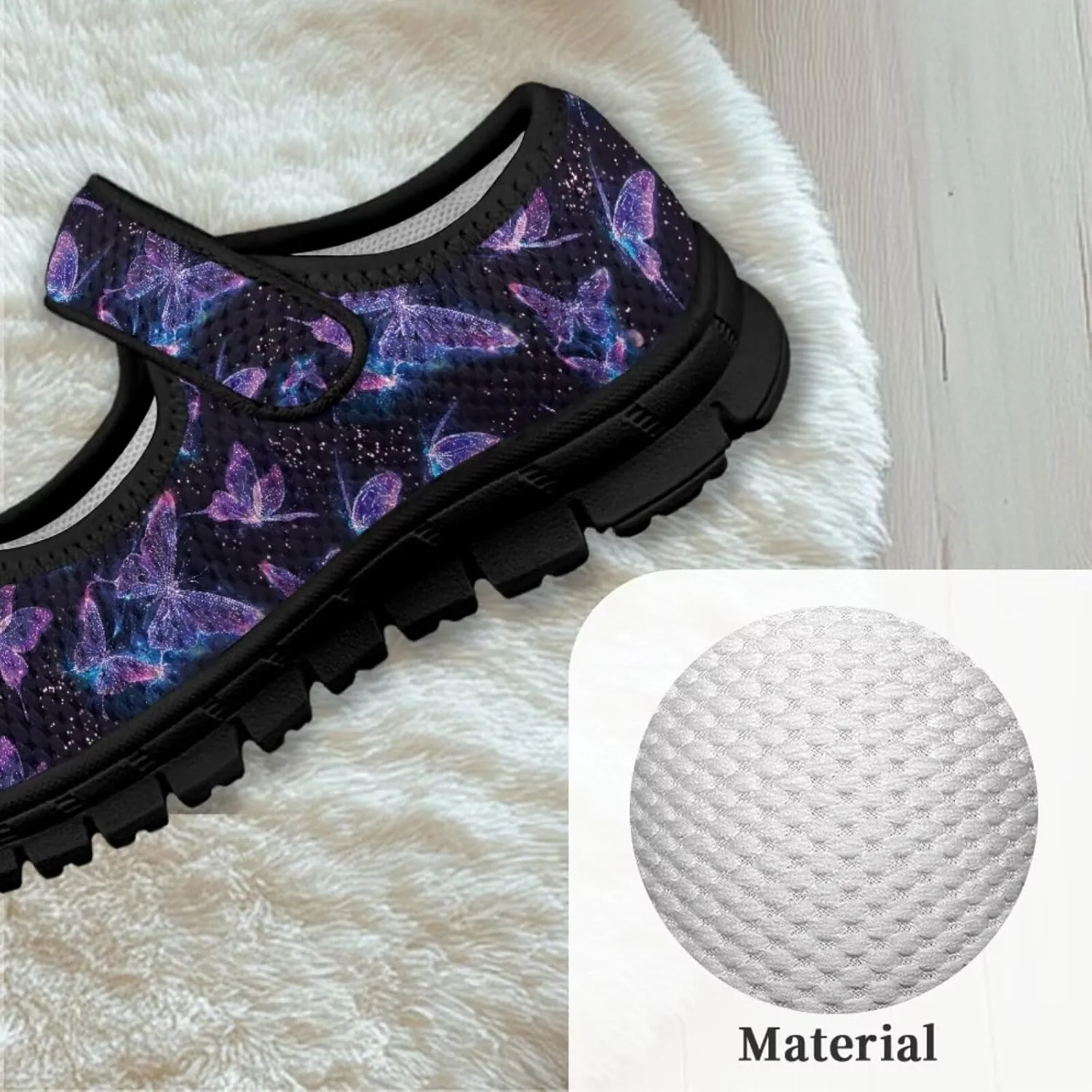 Girls Mary Jane Dress Shoes School Uniform Shoes with Hook and Loop Ballerina Flats for Wedding Party