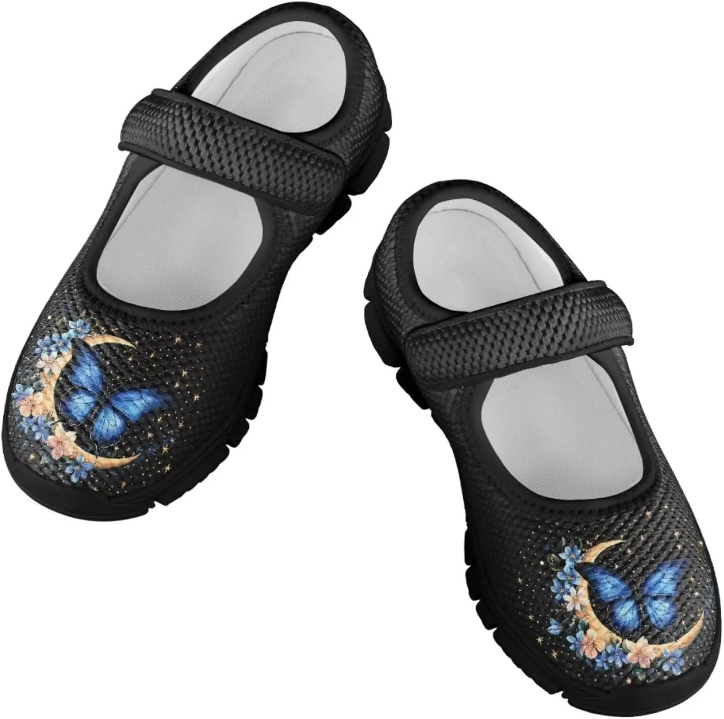 Girls Mary Jane Dress Shoes School Uniform Shoes with Hook and Loop Ballerina Flats for Wedding Party
