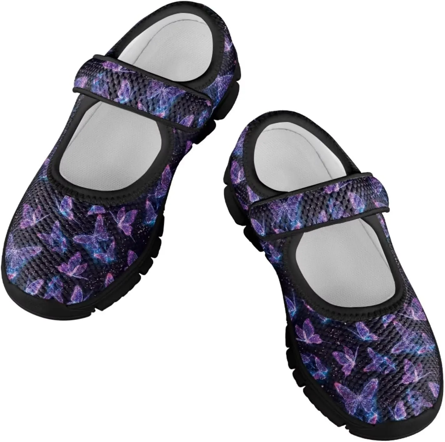 Girls Mary Jane Dress Shoes School Uniform Shoes with Hook and Loop Ballerina Flats for Wedding Party